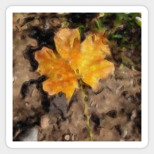 Golden Autumn Maple Leaf Filtered Sticker